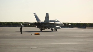 F/A 18C Hornets conducts refuel mission during WTI 2-15