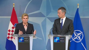 Croatian President Visits NATO: Joint Press Point