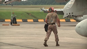 B-roll of Marine Fighter Attack Squadron 323 Pilots Conducting their Last Flight to Close Commando Sling