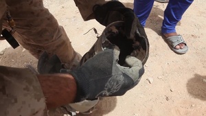 Al Asad - U.S. Marine Explosive Ordnance Disposal Post Blast Assessment/Controlled Detonation B-Roll