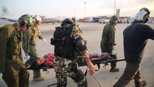 Nepal Earthquake Victims Transported, Treated by Joint Task Force 505 at Tribhuvan International Airport