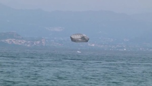 173rd Airborne Brigade and the Italian Army`s 4th Alpini Regiment conduct a Combined water Jump