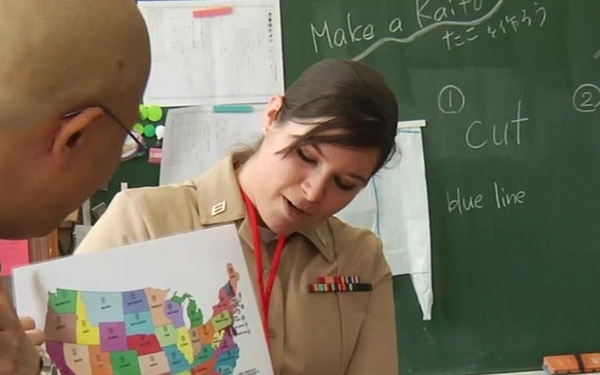 Sailors Visit Japanese Elementary School During the Black Ship Festival