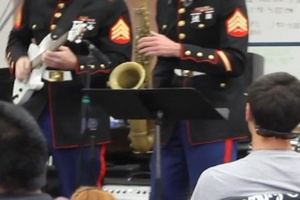 Marine Band Plays Olympian High School B-roll