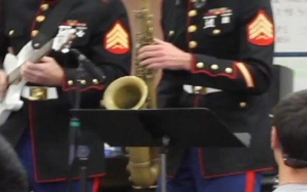 Marine Band Plays Olympian High School B-roll