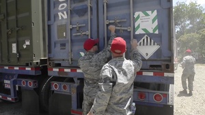 823rd Expeditionary RED HORSE Squadron Moves Equipment to Construction Site