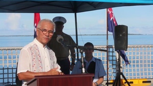 President Tong Discusses the Millinocket Landing in Kirabati