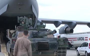 M1A2 Abrams Tank Offload in Bulgaria B-Roll
