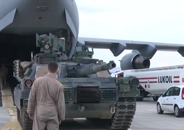 M1A2 Abrams Tank Offload in Bulgaria B-Roll