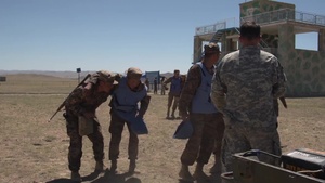 U.S. Soldiers and Mongolian Armed Forces Treat Simulated Casualties