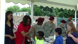 First Lady Michelle Obama Visits at the U.S. Community in Vicenza, Italy