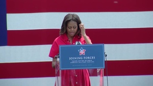 First Lady Michelle Obama visits at the U.S. Community in Vicenza, Italy