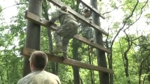 Army Reserve Soldiers Help Cadets Tackle Rappel Tower During Cadet Summer Training