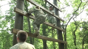 Army Reserve Soldiers Help Cadets Tackle Rappel Tower During Cadet Summer Training