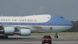 B-Roll of President Barack Obama and First Lady Michelle departing Joint Base Charleston