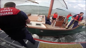 Coast Guard Responds to Sinking Sailboat off Annapolis, Md.