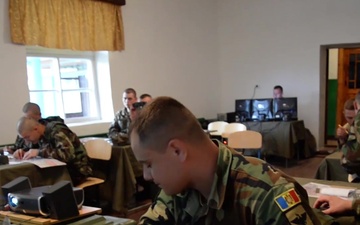 North Carolina National Guardsmen Train Moldovan Officers with Call-For-Fire Trainer