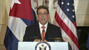 Secretary of State John Kerry and Foreign Minister Bruno Eduardo Rodriguez Parilla (Cuba)