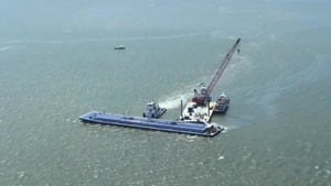 Overflight of Response Efforts after Collision in Intracoastal Waterway near Galveston