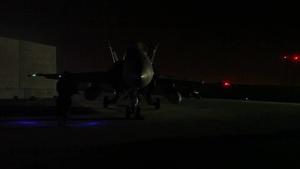 U.S. Marines Fly Night Strikes in Southwest Asia (b-roll)