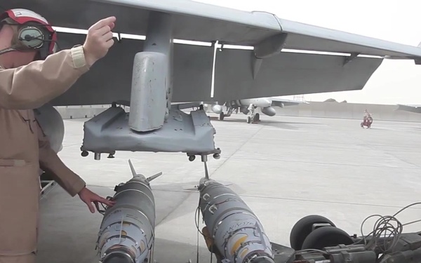 U.S. Marines Launch for F/A-18 strikes in Southwest Asia (b-roll)