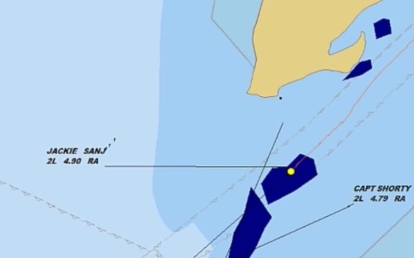 Mapped Barge Movements and Radio Transmissions During Collision on Intracoastal Waterway