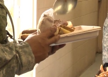 Dinner at the Rotational Unit Bivouac Area (RUBA) BROLL