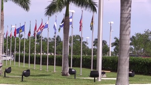 USSOUTHCOM country flags b-roll
