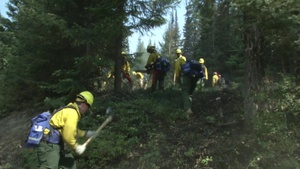 Soldiers Build Fire Break