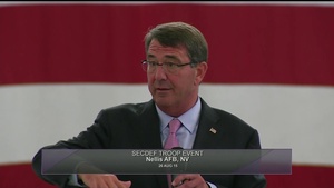 Defense Secretary Ash Carter Speaks to Troops at Nellis Air Force Base