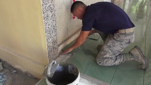 Air Force Red Horse Engineers From USNS Mercy Repair Medical Clinic in Vietnam