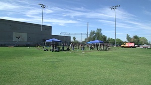 Marines Construct Baseball Diamond at David Crockett Elementary School