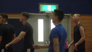 Marines from Marine Corps Air Station Iwakuni playing basketball
