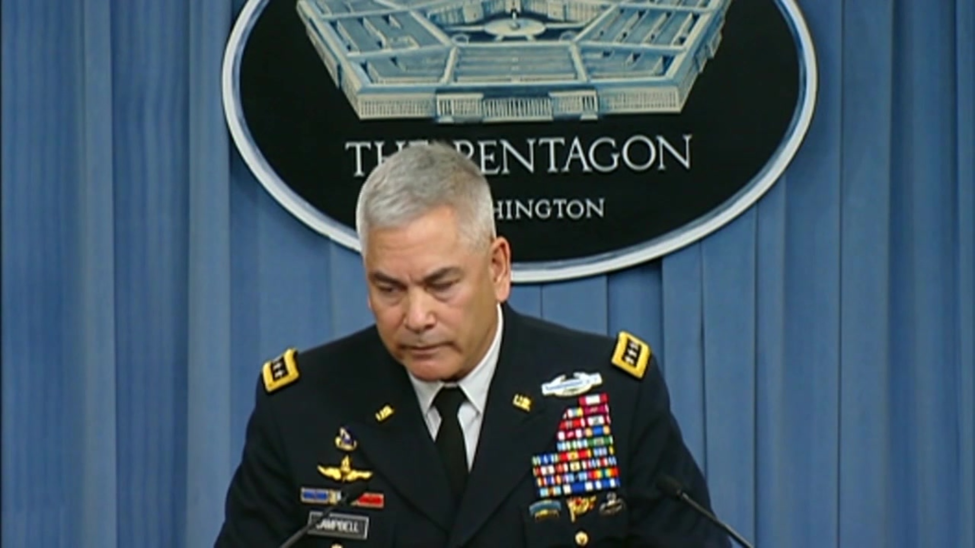 Army Gen. John F. Campbell, commander of U.S. forces in Afghanistan, conducts a press briefing at 9 a.m. EDT in the Pentagon Briefing Room.