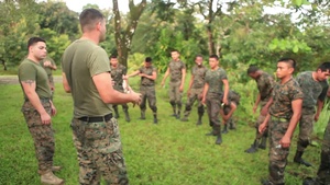 U.S. Marines with SCT-Guatemala lead the Brigada de Infanteria Marina in an Urban Combat Course