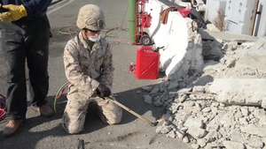 Marines and Firefighters Cut Through Training Obstacles