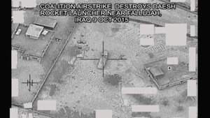 Coalition airstrike on Daesh rocket launcher