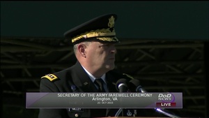 Secretary of the Army John McHugh Farewell, Graphics Version