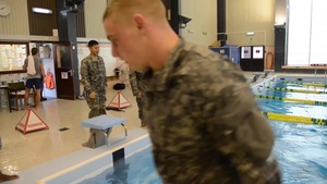 Gym Drown Proofing Exercise of Commanders Prime Time Training 39th and 128th Signal Bn