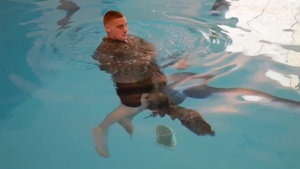 Gym Drown Proofing Exercise of Commanders Prime Time Training 39th and 128th Signal Bn