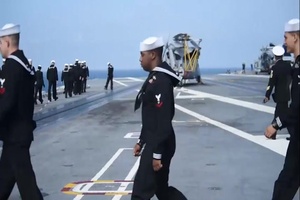 USS Ronald Reagan Pass and Review