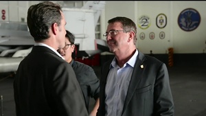 Secretary of Defense Carter Visits USS Theodore Roosevelt