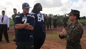 Chargers visit Marines on Base