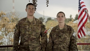 Capt. Katrina Crowell and 1Lt. Coy Fischer - Shoutout to the OU Sooners and Dallas Cowboys from Kabul Afghanistan