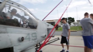 Gonzaga and Pitt visit MCAS Futenma Flight Line