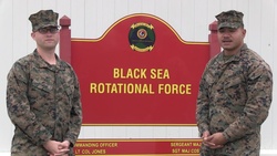 Happy Thanksgiving from Romania!: Cpl. Christopher Oswalt and Cpl. Afaese Fiataugaluia give a shout-out to Ashburn, VA and Glen Burnie, MD