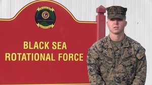 Happy Thanksgiving from Romania!: Lance Cpl. Brady Parsons gives a shout-out to Damariscotta, ME