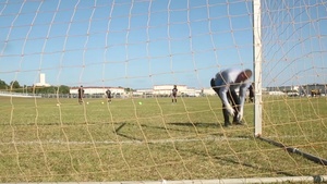 Marines Play Soccer Game Against Okinawan Club Team