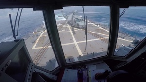 MH-60R Seahawk Helicopter Takes Off From USS Lassen Flight Deck