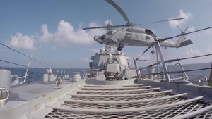 A U.S. Navy MH-60R Seahawk Helicopter Performs a Medical Training Exercise